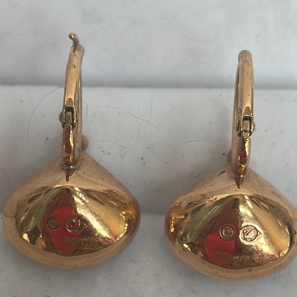 Swarovski Rose Gold Tone Purple/Pink Lever Back Earrings. - Picture 3 of 4